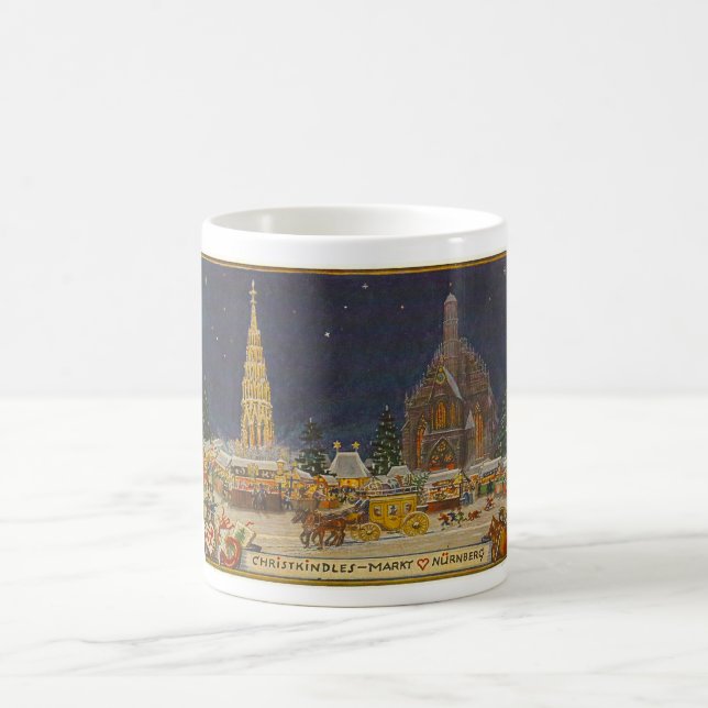 VINT 1950 HIVER XMAS SCÈNE ALLEMAGNE Mug (Centre)