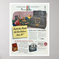 VINT 'GERECYCELT ART' PRINT MAGAZINE RADIO AD 1950
