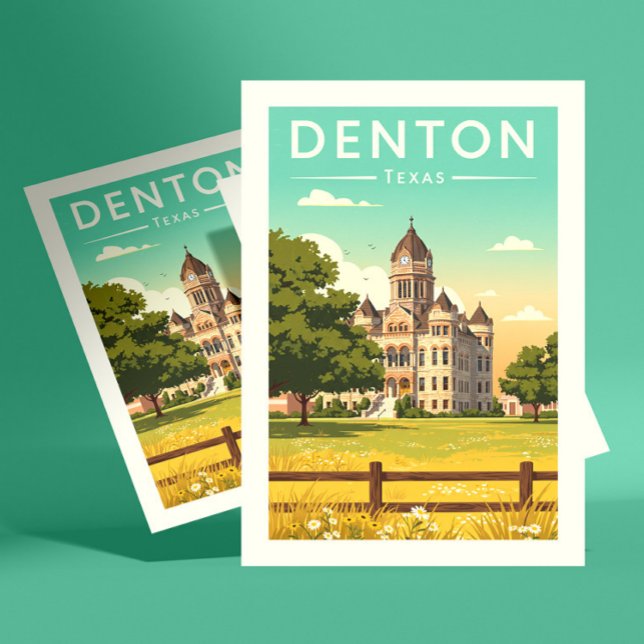 Vintae Denton Texas Postkarte (Von Creator hochgeladen)