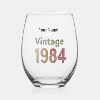 Vintag1984 Eigenes Weinglas: Erinnerungen zum Glit Weinglas Ohne Stiel