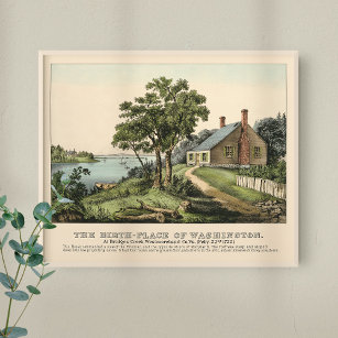 Vintag 1732 Geburtsort von George Washington Poster