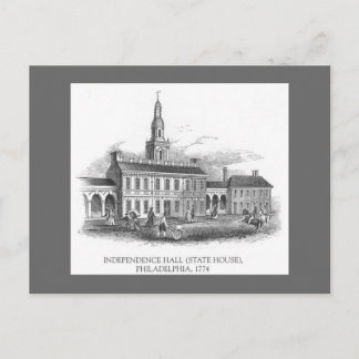 Vintag 1774 Unabhängigkeitssaal Philly Pa. Postkar Postkarte