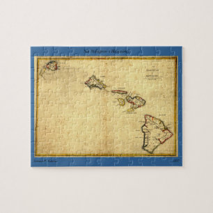 Vintag 1837 Hawaii-Karte - Hawaiianische Inseln