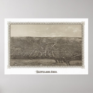 Vintag 1887 Cleveland Ohio View Poster