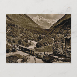 Vintag, 1890, Eisenbahnzug in Grindelwald Postkarte