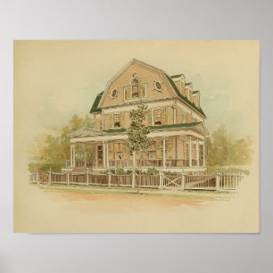 Vintag 1895 Kunsthaus - Farbdruck Poster