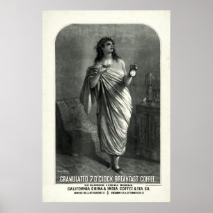 Vintag 1896 Kaffeewerbung Poster