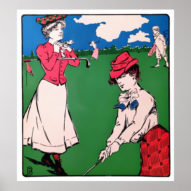 Vintag 1901 Golfer-Golfer-Printwerbung Poster (Vorne)