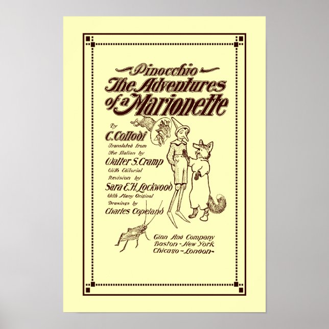 Vintag 1904 Pinocchio Deckblatt Poster (Vorne)