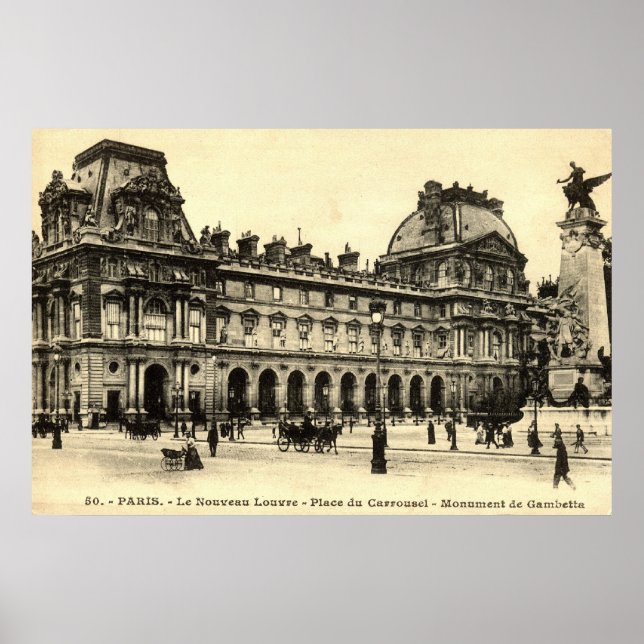 Vintag 1905 Louvre, Paris, Frankreich Poster (Vorne)