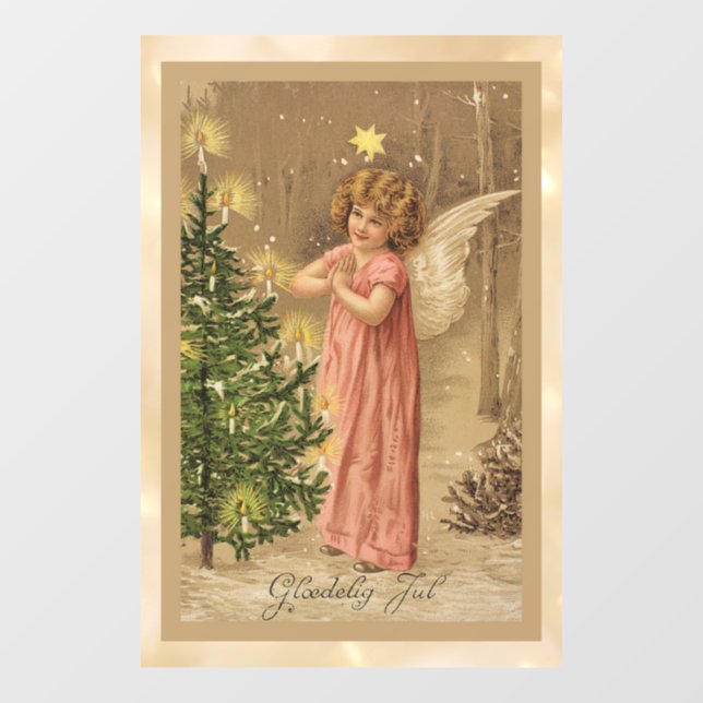 Vintag 1910 Norwegische Weihnachten Fensteraufkleber (Blatt)