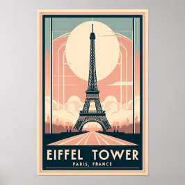 Vintag 1910 Paris Eiffelturm Art Deco Poster