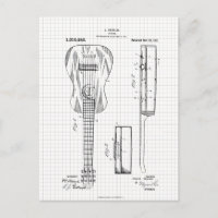 Vintag 1911 Illustration zum Gitarrenpatent