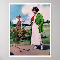 Vintag 1913 Golfer-Printwerbung von Frauen