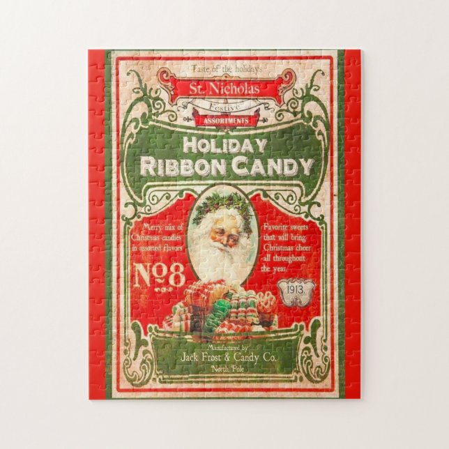 Vintag 1913 Weihnachtskerzen mit Weihnachtsmann (Vertikal)