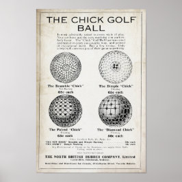 Vintag 1915 Chick Golf Ball Print Poster
