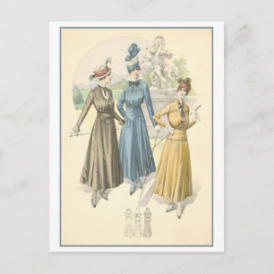 Vintag 1915 Fashion Illustration Postkarte