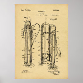 Vintag 1925 Golf Bag Print Poster