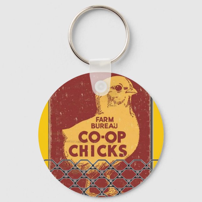 "Vintag 1930 Co-Op Chick ad" Schlüsselanhänger (Vorderseite)