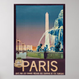 Vintag 1930 Paris Reiseplakat Poster
