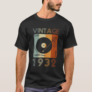 Vintag 1932 Retro Record Player Geburtstag Vinyl D T-Shirt