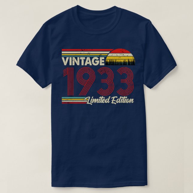 Vintag 1933 Geburtstag Shirt Limited Edition 1933  (Design vorne)