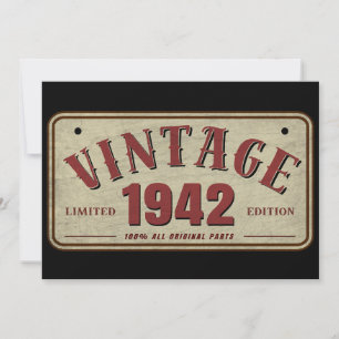 Vintag 1942 Limited Edition Alle Originalteile Einladung