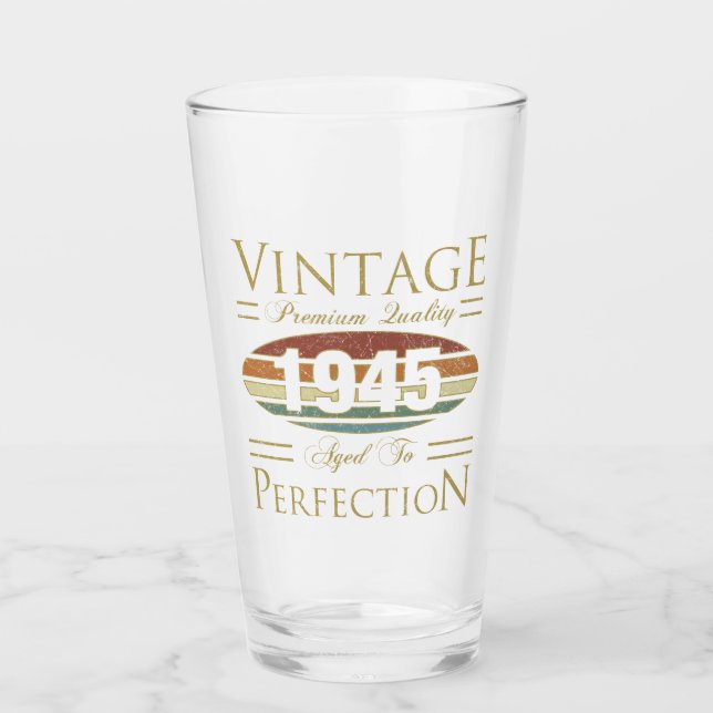 Vintag 1945 80. Geburtstag Glas (Vorderseite)