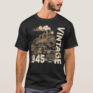 Vintag 1945 Steampunk-Dampfzug-Lokomotive 79. T-Shirt