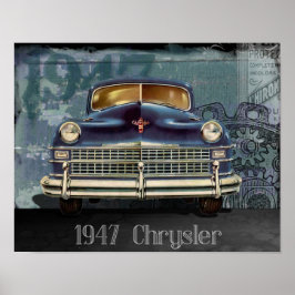 Vintag 1947 Chrysler Car Automobile Poster Art