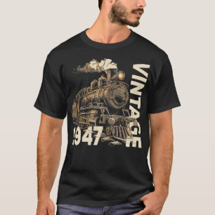 Vintag 1947 Steampunk Dampfzug Lokomotive 77. T-Shirt