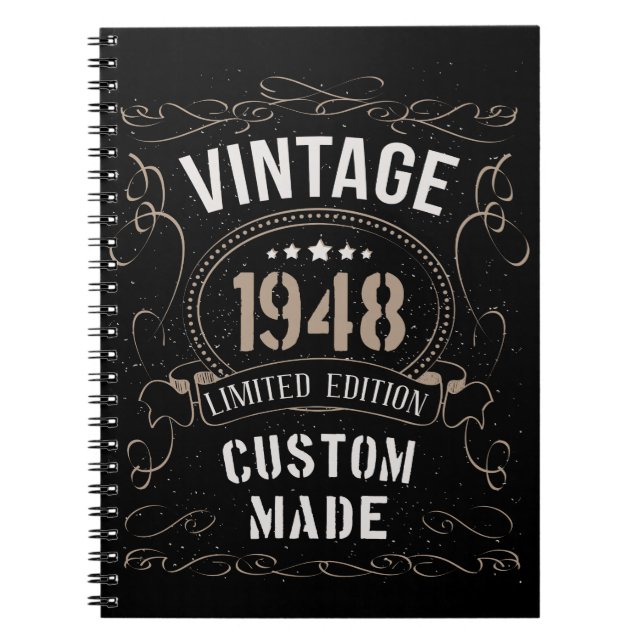 Vintag 1948 Limited Edition Custom made Notizblock (Vorderseite)