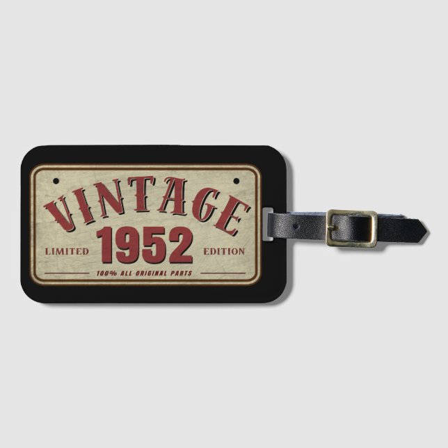 Vintag 1952 Limited Edition Alle Originalteile Gepäckanhänger (Vorderseite (Horizontal))