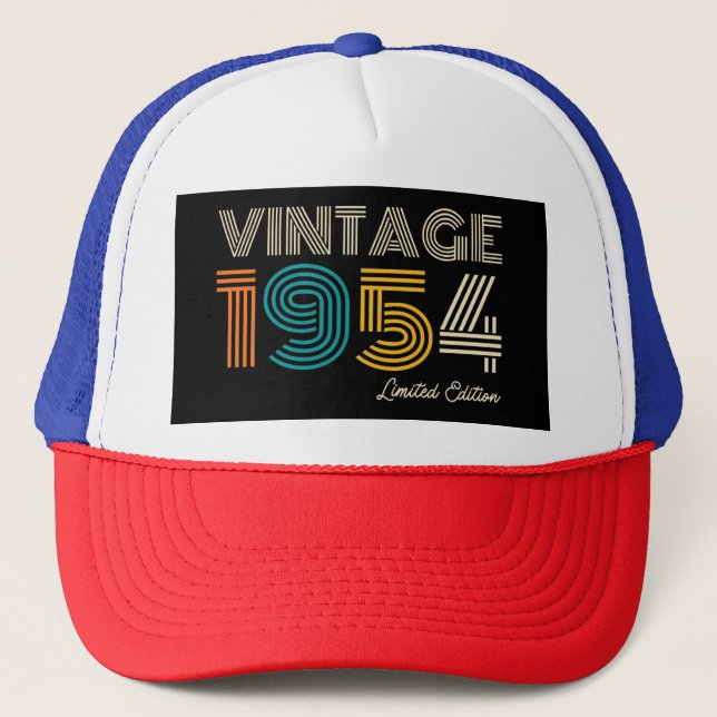 Vintag 1954 Limited Edition 70. Geburtstag Truckerkappe (Vorderseite)