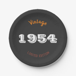 Vintag 1954 limitierte Auflage 70. Geburtstagsgesc Pappteller