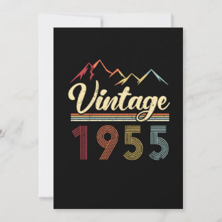 Vintag 1955 66. Geburtstag Retro 66 Jahre alt Einladung