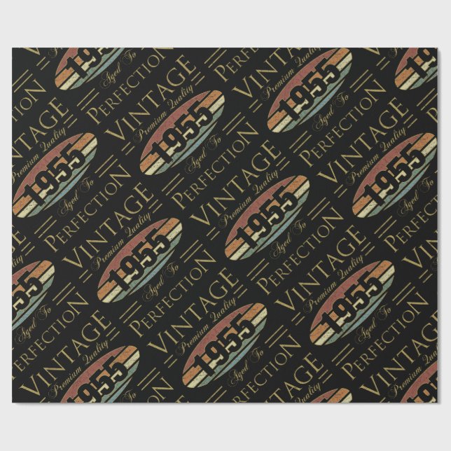 Vintag 1955 70. Geburtstag Geschenkpapier (Flach)