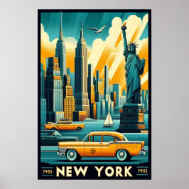 Vintag 1955 New York City Skyline Poster