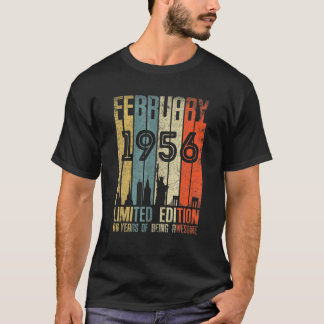 Vintag 1956 66 Jahre alt Gebildet im Februar 1956 T-Shirt