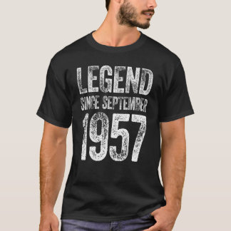 Vintag 1957 Geburtstag September Geborener Legende T-Shirt