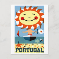 Vintag 1959 Portugal Seaside Travel Poster