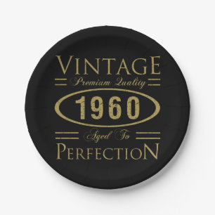 Vintag 1960 60. Geburtstag Premium Qualität Pappteller