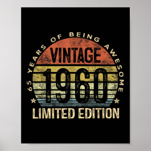 Vintag 1960 Limited Edition 65-jährige Geschenke 6 Poster
