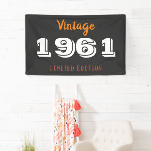 Vintag 1961 Limited Edition 65. Geburtstagsgeschen Banner