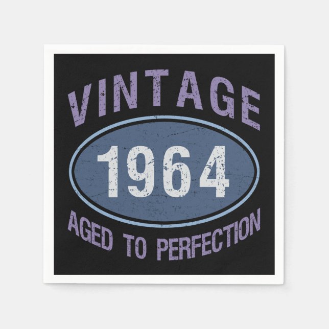 Vintag 1964 60. Geburtstag Serviette (Vorderseite)