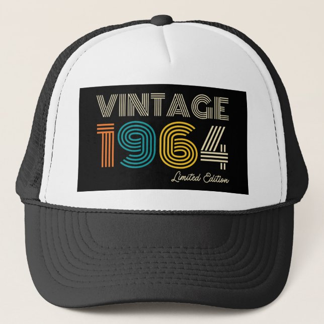 Vintag 1964 Limited Edition 60. Geburtstag Truckerkappe (Vorderseite)
