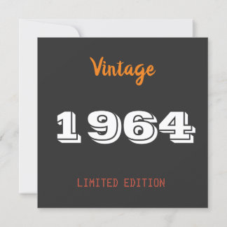 Vintag 1964 Limited Edition 62. Geburtstagsparty Einladung