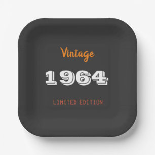 Vintag 1964 limitierte Auflage 60. Geburtstagsgesc Pappteller