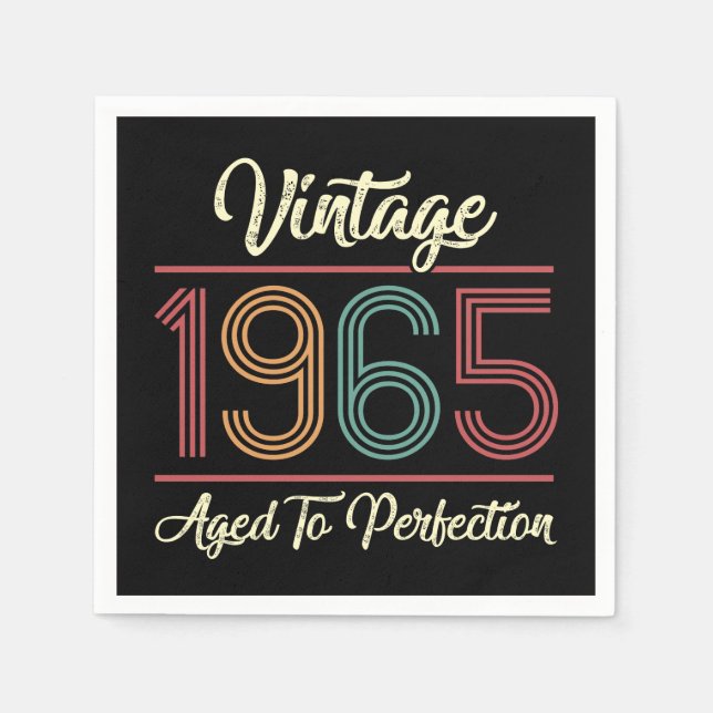 Vintag 1965, 60. Geburtstag Serviette (Vorderseite)