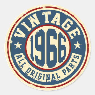 Vintag 1966 Alle Originalteile Runder Aufkleber